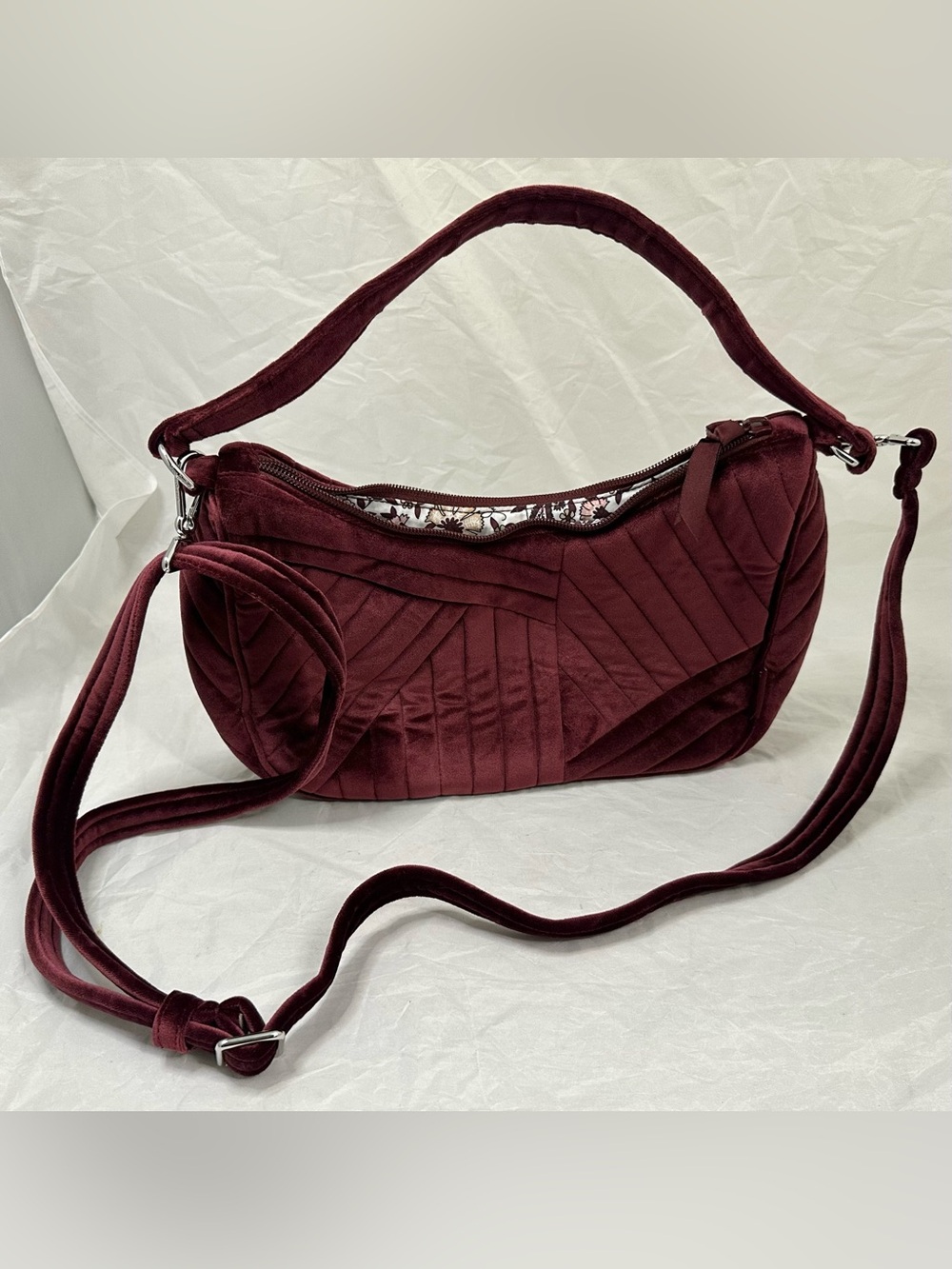 Vera Bradley Plush Quilted Shoulder Bag in Deep Burgundy
